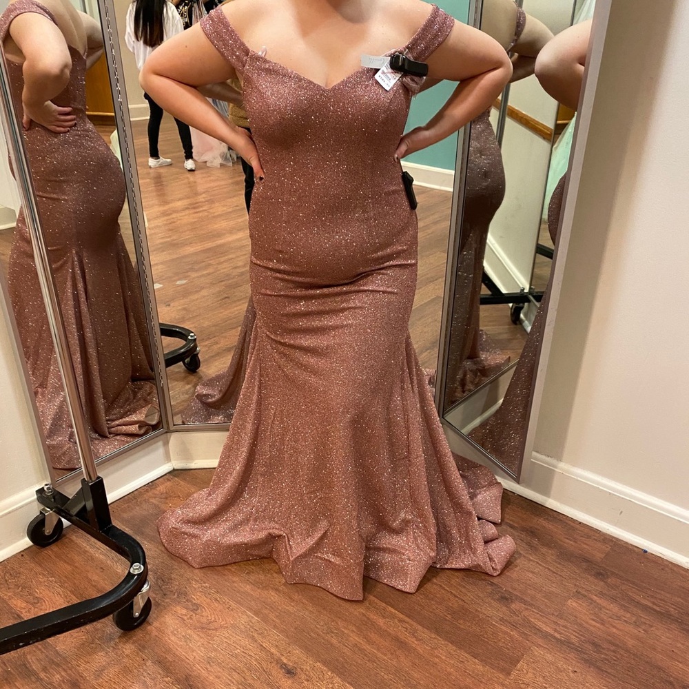 Camille La Vie mauve sparkly mermaid prom dress